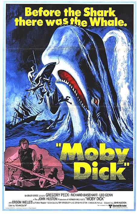 Film Poster for Moby Dick starring Gregory Peck and Richard Basehart