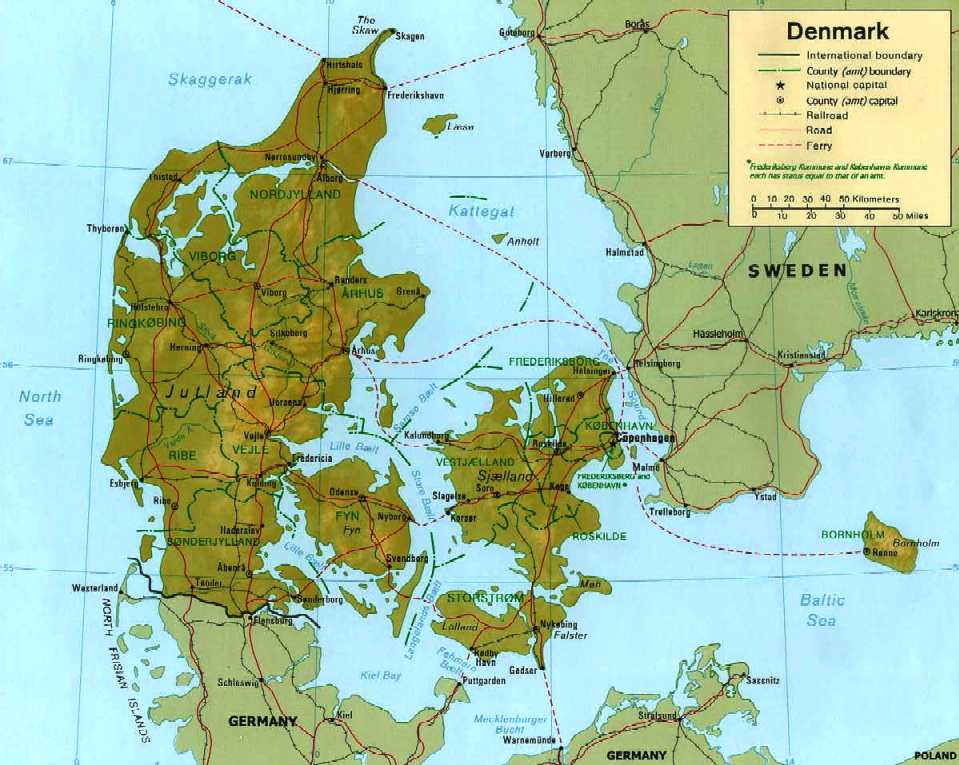 Map of Denmark