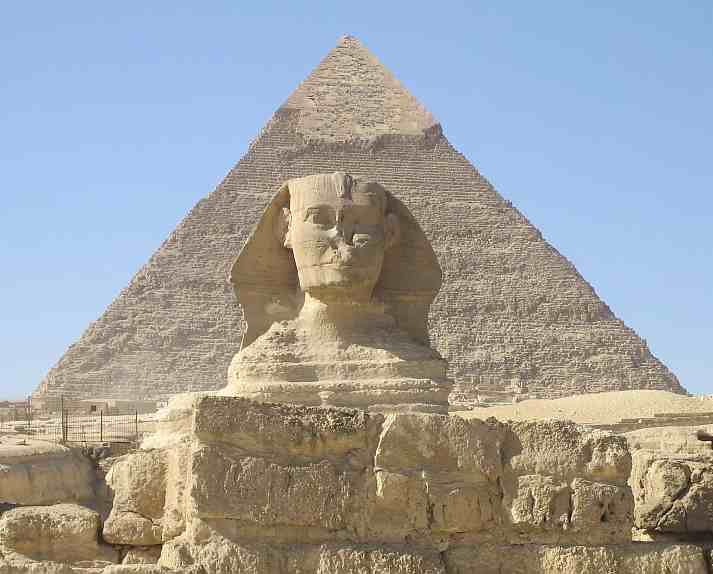 The Great Sphinx and the Pyramids of Giza, built during the Old Kingdom, Egypt