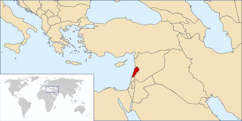 Lebanon world location map