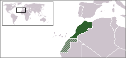 Morocco world location map