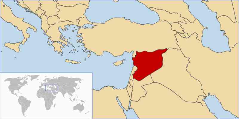 Syria world location map