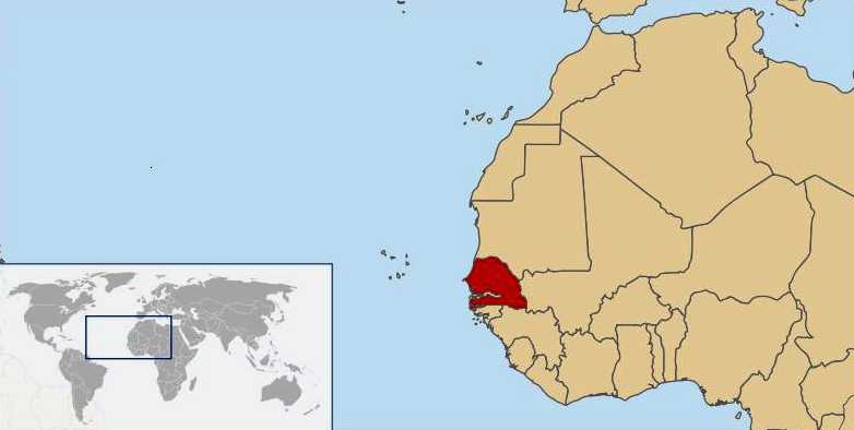 World location map Senegal W. Africa