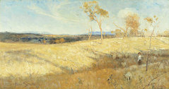 Golden Summer, Eaglemont (Eaglemont, Victoria) by Arthur Streeton (1889) is an early example of the rich tradition of Australian landscape painting.