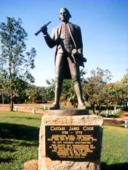 Captain Cook's statue at Cape York