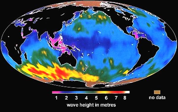 World wave height diagram
