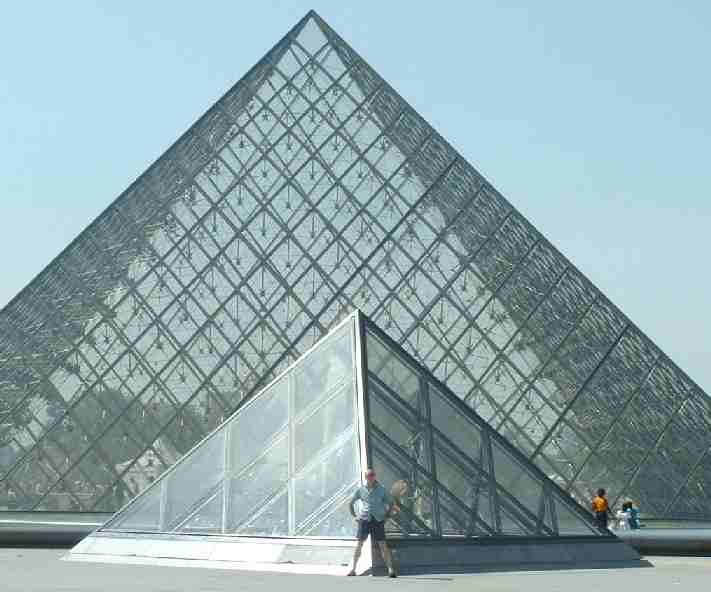 Glass pyramid entrance to the Louvre, Paris