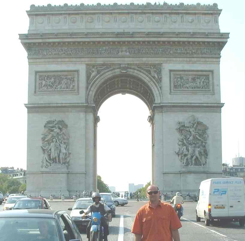 The Arc de Triomphe - Crossing the busy Champs-Elyses, Paris, France