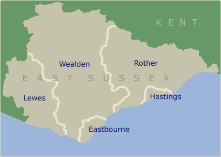 East Sussex districts and boroughs