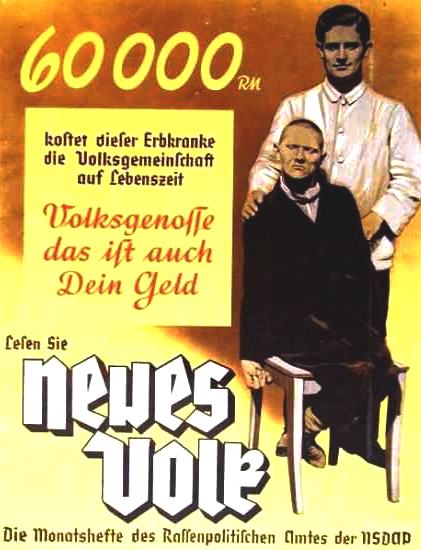 Eugenics, compulsory termination of mental and physically ill patients for economy Nazi Germany