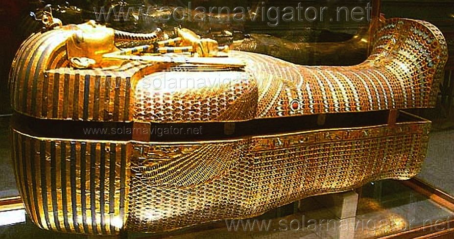 Tutankhamun's coffin in the Cairo museum of antiquities