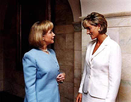 Diana, Princess of Wales and then First Lady Hillary Clinton USA