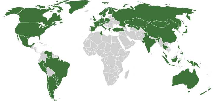 Greenpeace's national offices world map