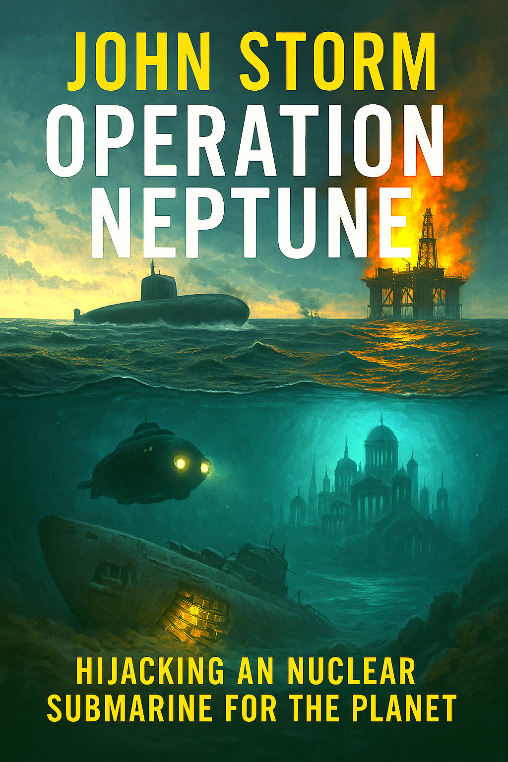 LOGLINE: A group of protestors are silenced by corrupt officials to cover up oil spills in the North Sea, framed and imprisoned. On release they hijack an Astute nuclear submarine, to draw attention to their plight, unwittingly uncovering MOD fraud, a U-boat carrying WWII gold and the sunken city: Atlantis. Finally vindicated when their antagonists are charged with treason.