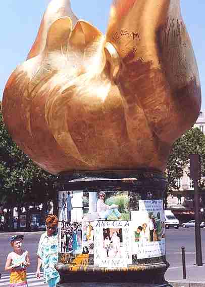 The Flame of Liberty, which sits above the entrance to the Paris tunnel in which Princess Diana died