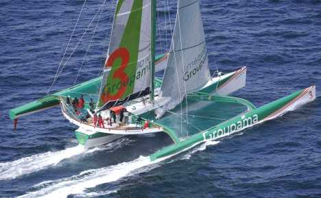 Groupama 3 trimaran racing triple hull