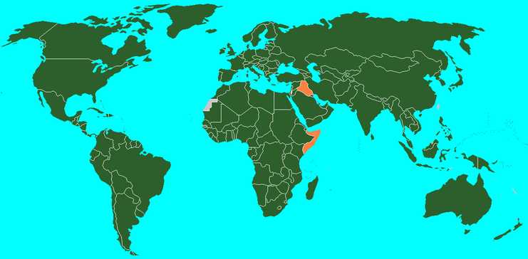 United Nations Framework climate change convention member countries map