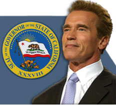 Governor's seal and image of Governor Schwarzenegger