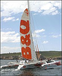 The B&Q trimaran in New Zealand