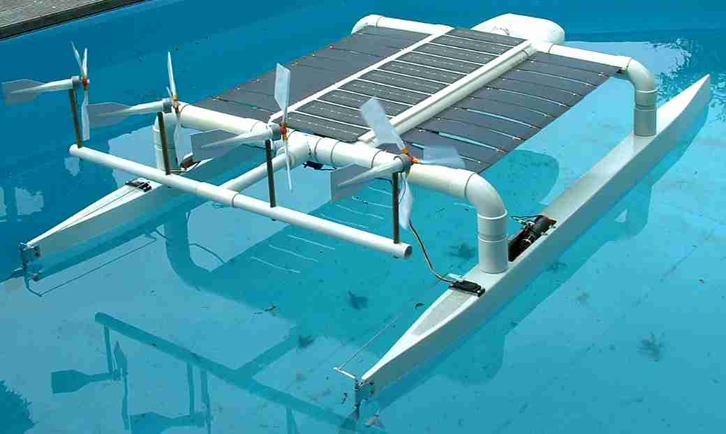 Solar powered catamaran