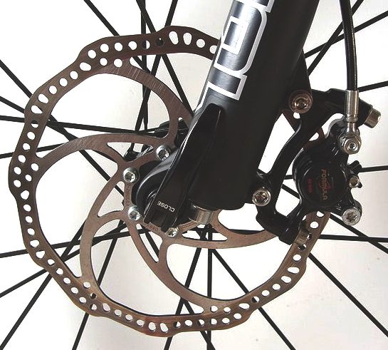 Modern bicycle disc brake and hydraulic braking calliper