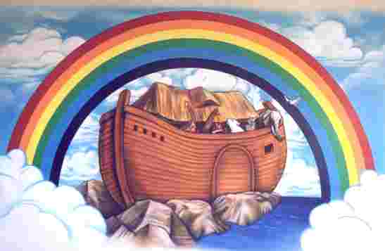 Noah's Ark and rainbow