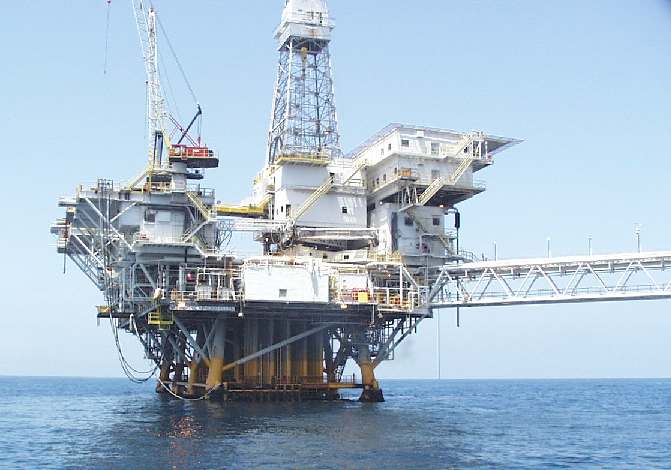 Oil rig offshore Califrornia
