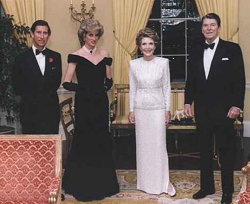 The Prince and Princess of Wales with US President Ronald Reagan and his wife, First Lady Nancy Reagan
