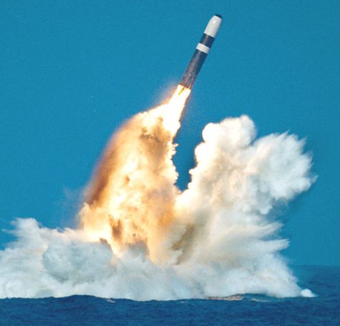 Trident nuclear tipped strike missile