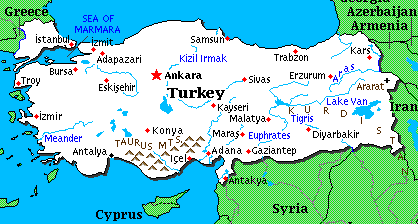 Map of Turkey Noahs ark