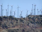 Wind farm in the Tehachapi Mountains, California.