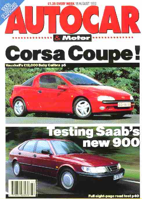 Autocar and Motor magazine front cover august 1993