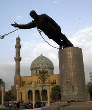 Iraq war - Saddam statue falling
