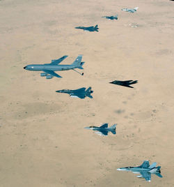 Bomber and strike aircraft over Iraq war on terrorism