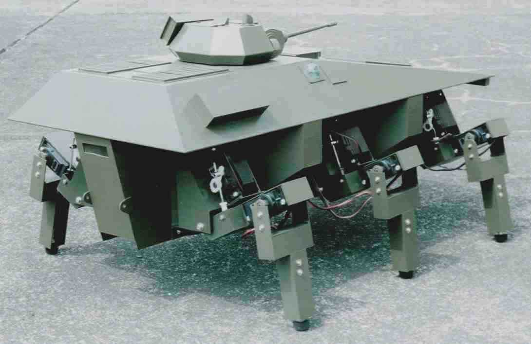 Hexapod armoured six legged fighting vehicle or tank