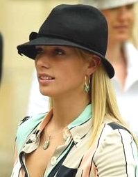 Zara Phillips in slinky black hat